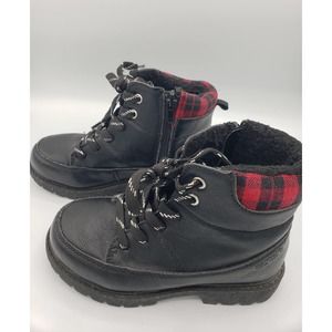 Toddler Kid Boots Carters Black and Buffalo plaid Size 13
